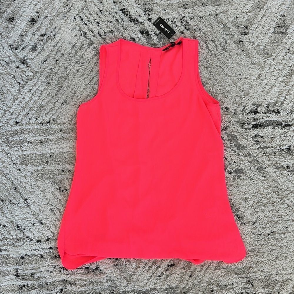 NWT Hot Neon Pink Express Dressy Peek A Boo Tank!